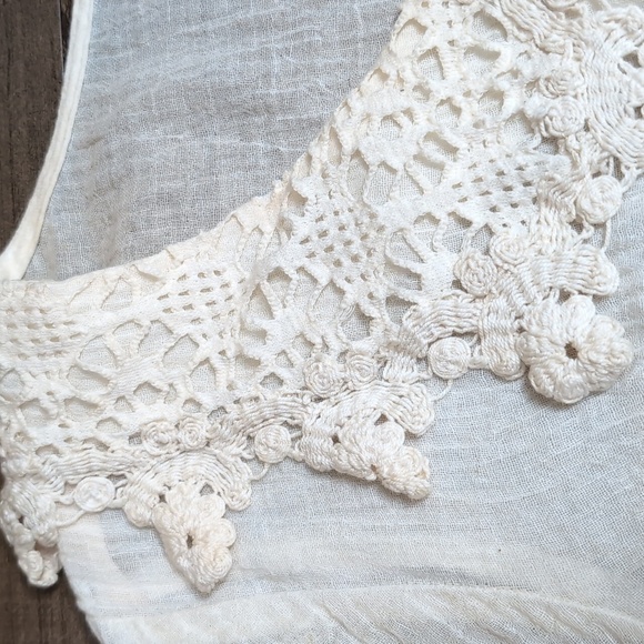 Vintage Mayvens of California Gauze Cotton Ivory Tunic Button Down Dress Size 16 - Picture 6 of 15